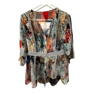 Christina Vibrant Patterned Blouse